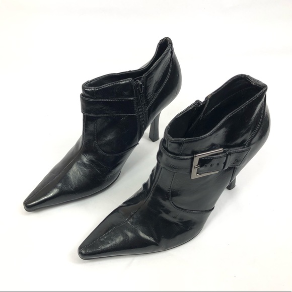 Gianni Bini Black Pointed Toe Ankle Booties Size 6M - Picture 8 of 13